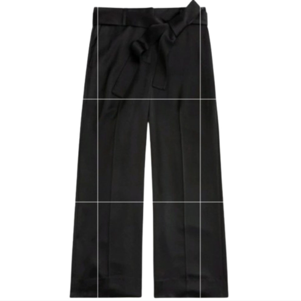 J. Crew Black Satin Wide Leg Pant Size 8 Style #J5691 NEW NWT